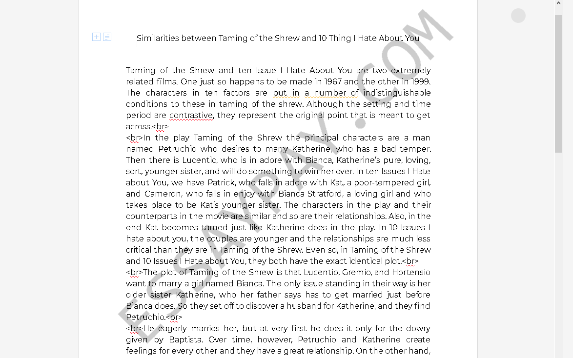 the taming of the shrew essay