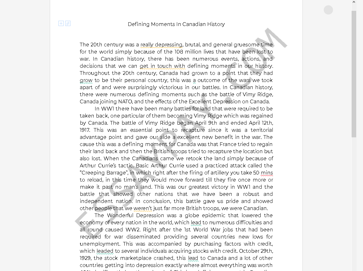 historical moment essay