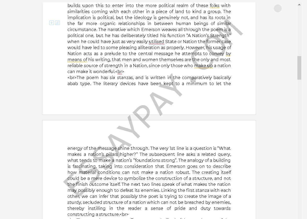 Analysis Of A Nation S Strength By Ralph Waldo Emerson In The Context Of National Consciousness Essay Example 2939 Words Essaypay