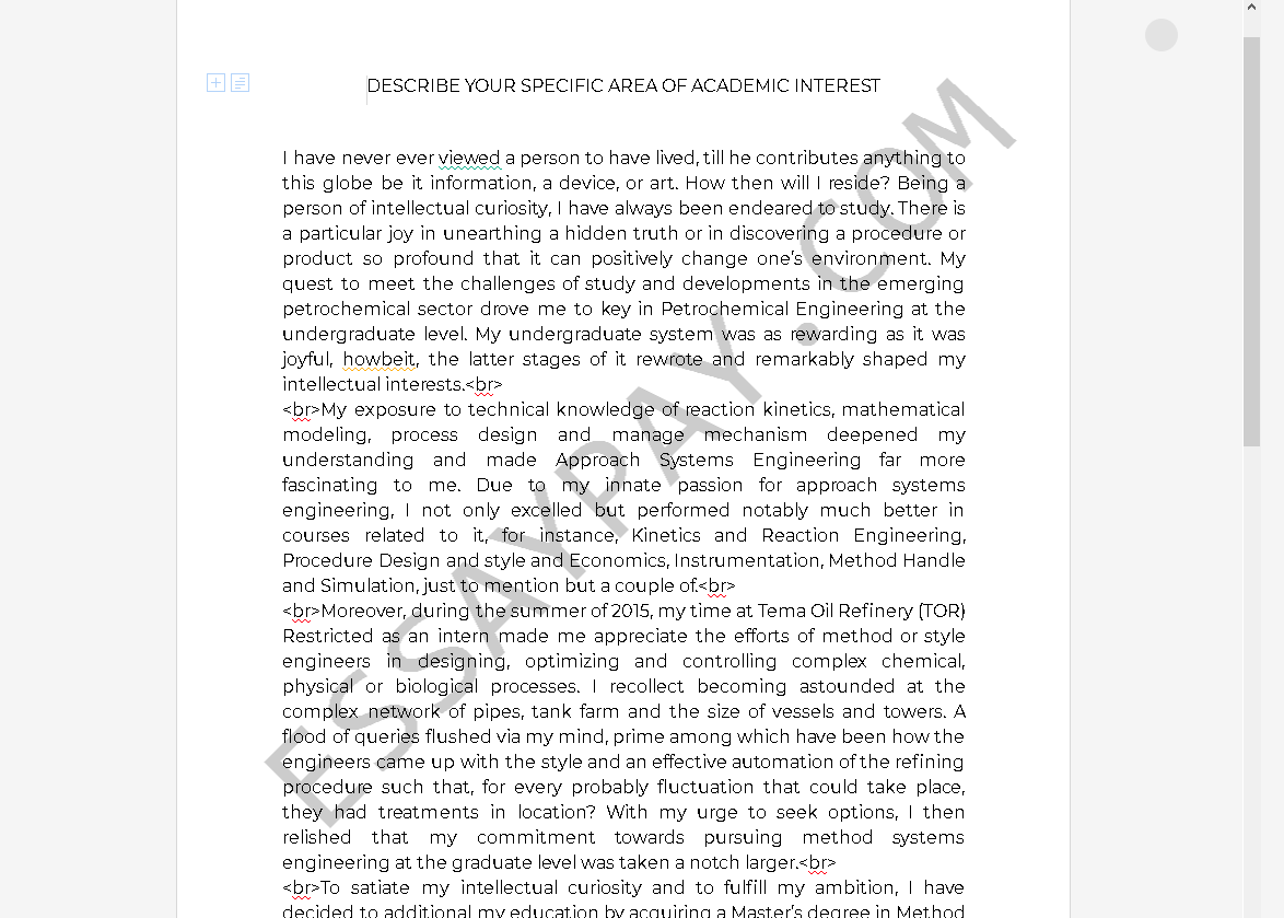 academic interest college essay examples