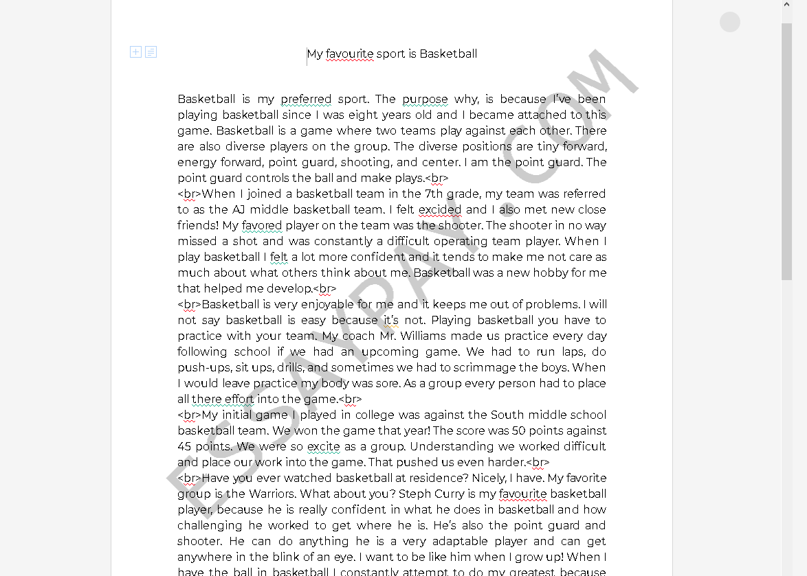 essay about sports pdf