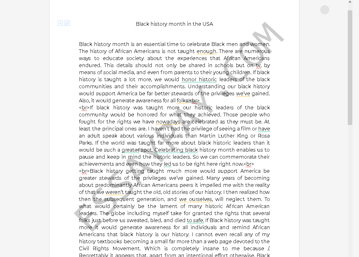 black history month essay