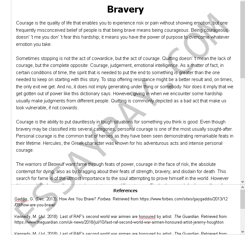 bravery essay 400 words