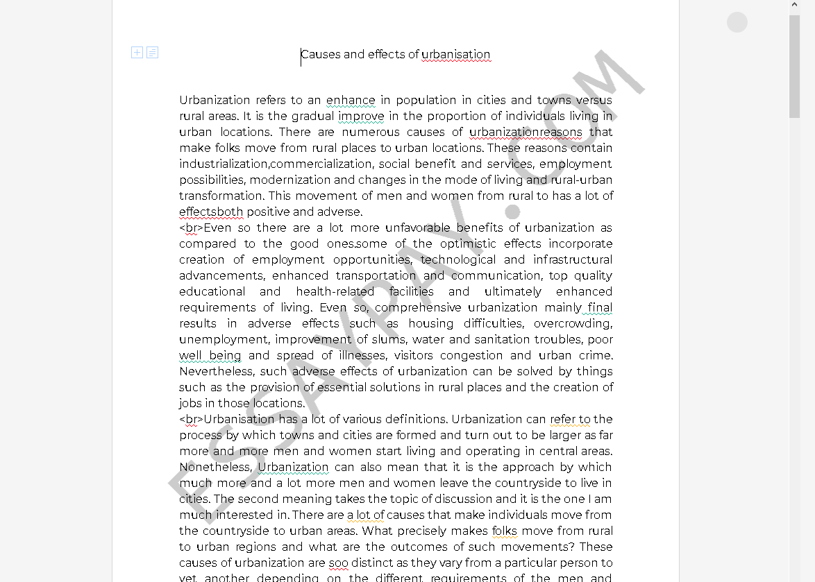 essay conclusion about urbanization