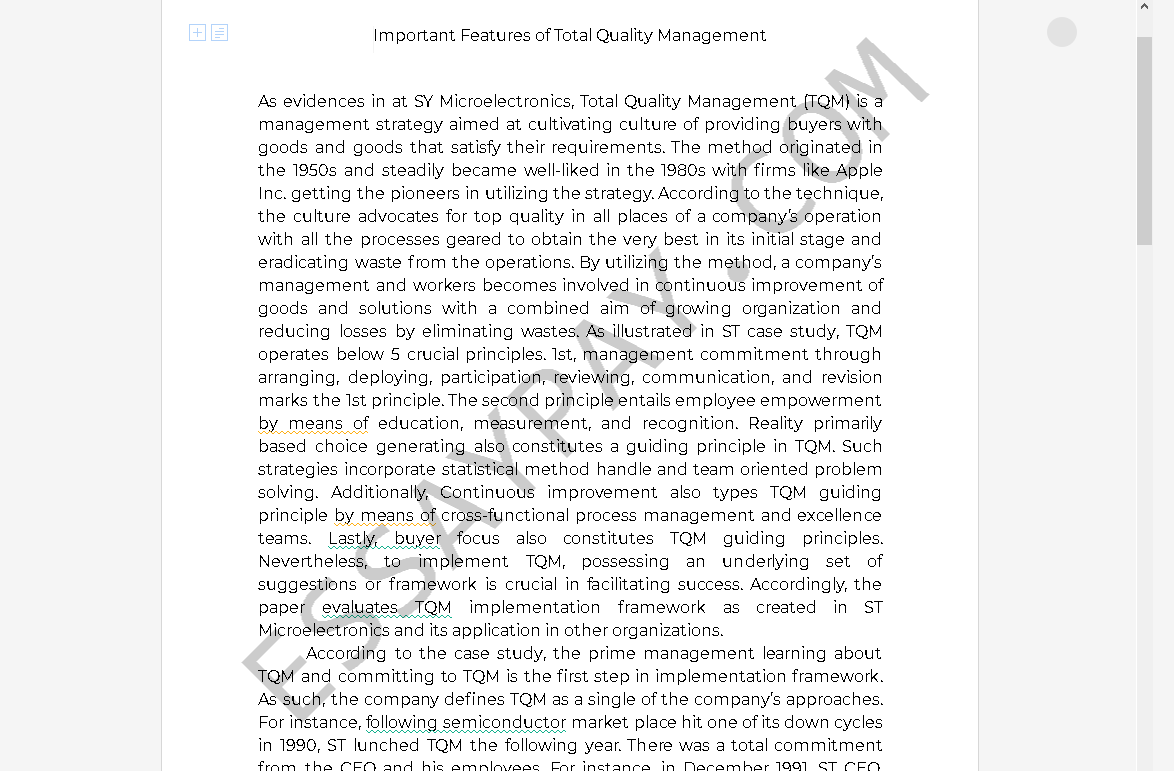 introduction to total quality management essay