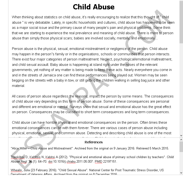 child abuse effects essay