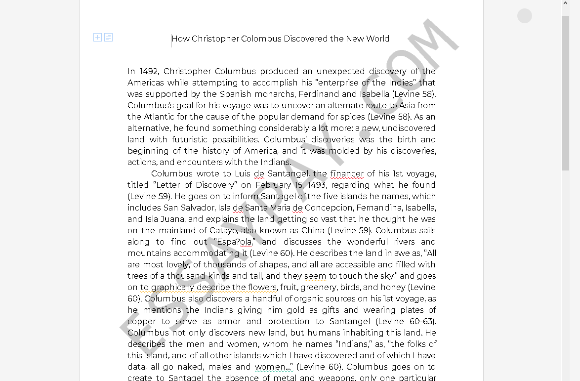 essay on christopher columbus