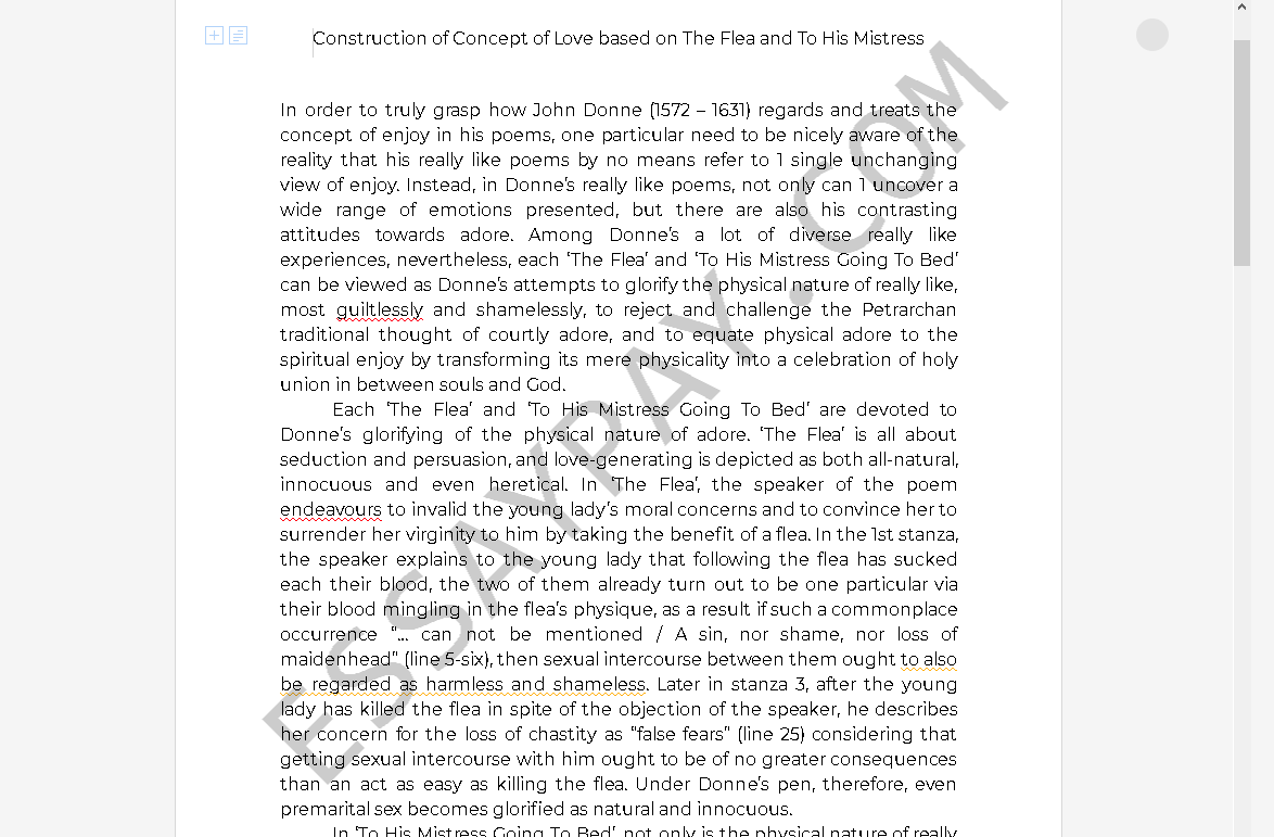 conception of love - Free Essay Example