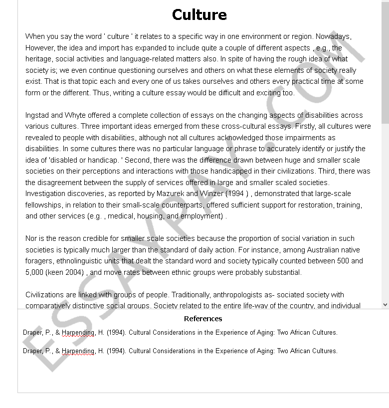 cultural studies essay sample