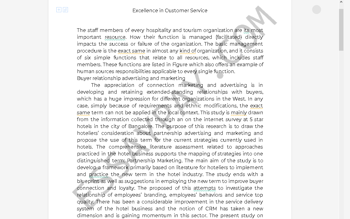 excellent customer service essay