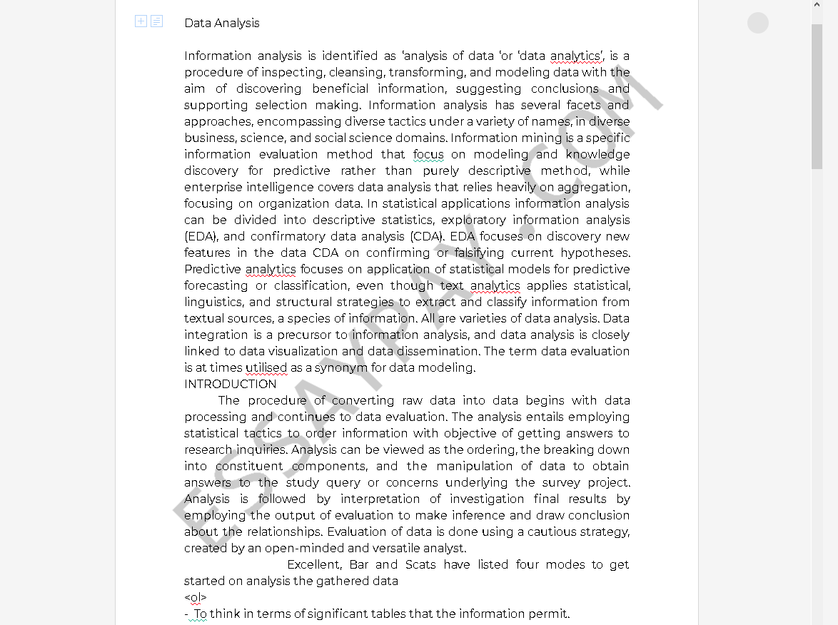 essay about data processing