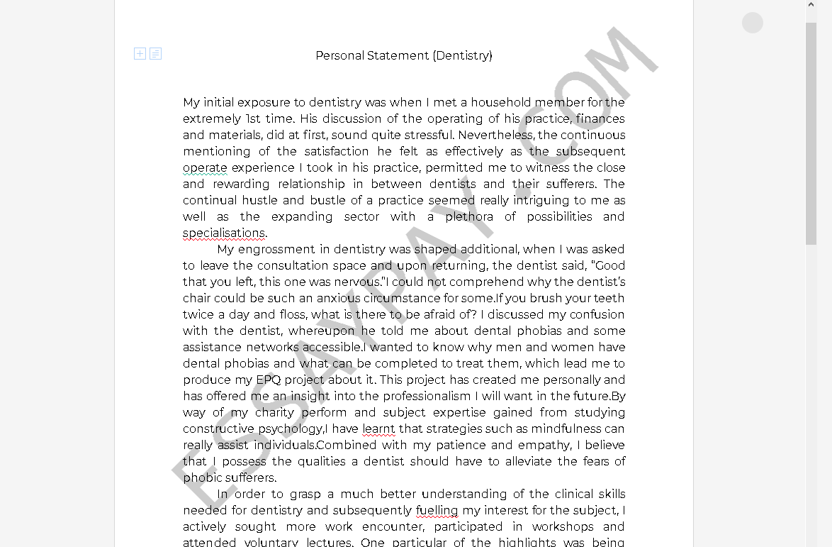 dentistry essay - Free Essay Example