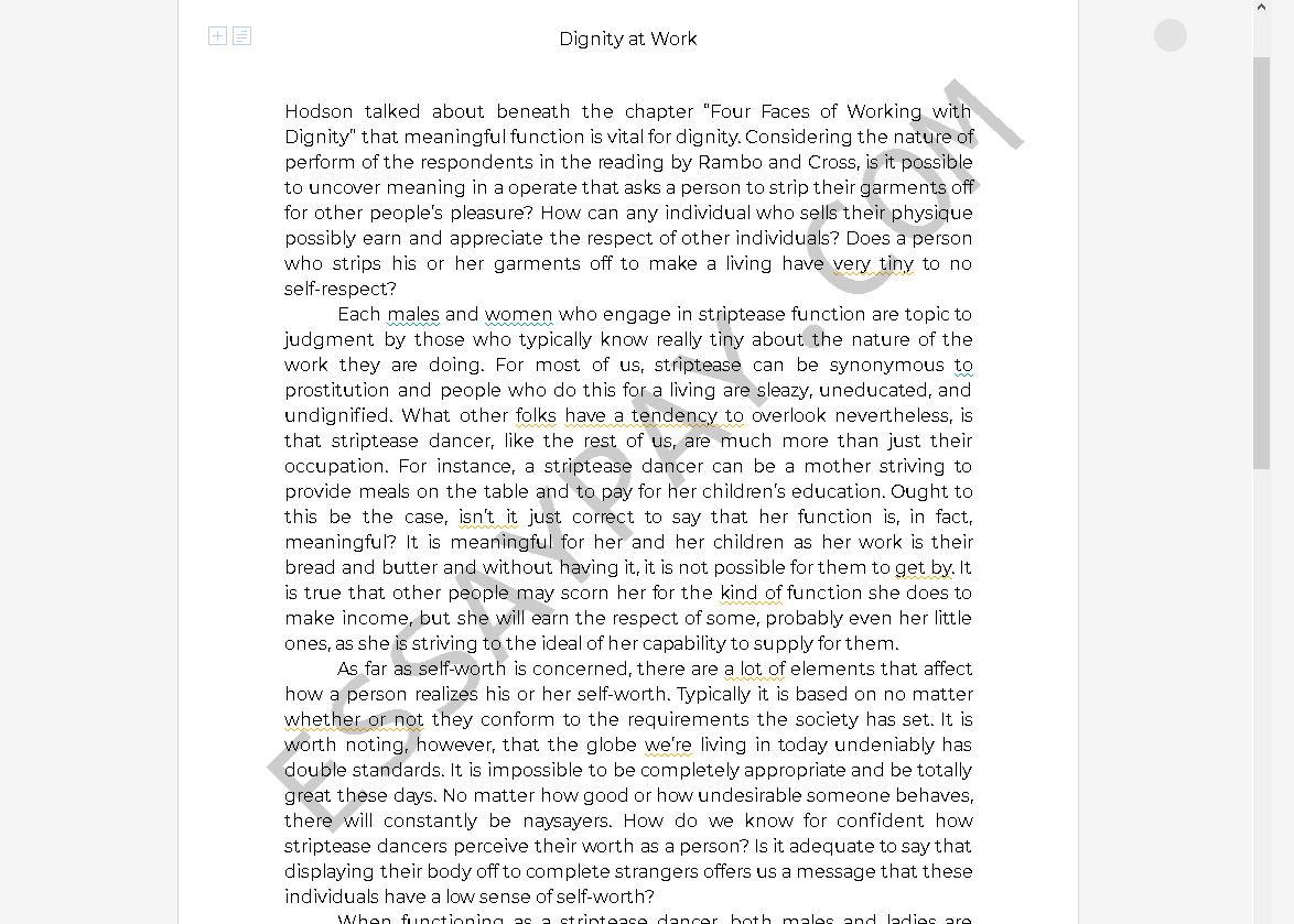 dignity of work essay for 2nd year