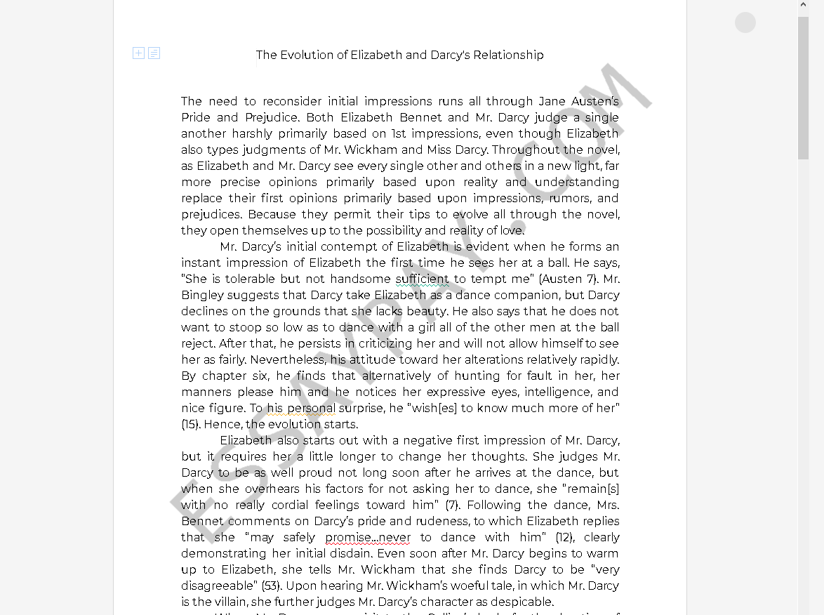 pride and prejudice elizabeth and darcy relationship essay