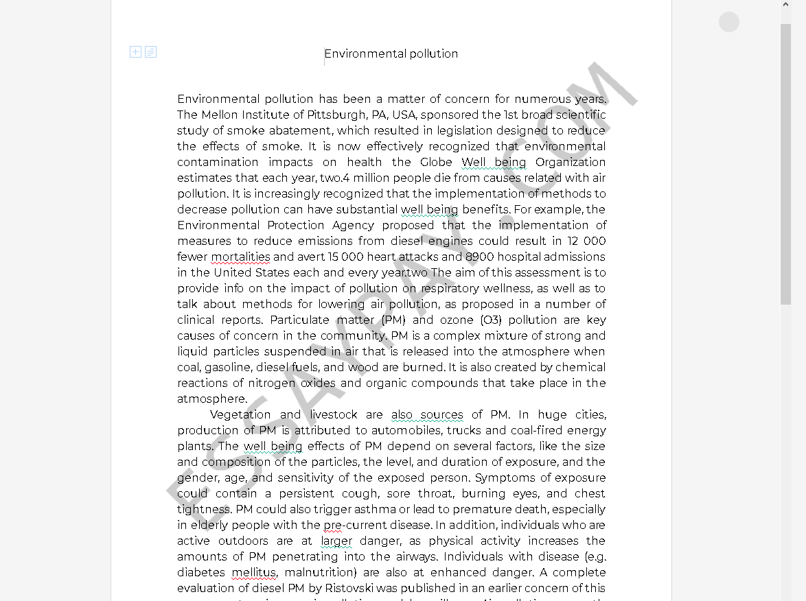 essay of environmental pollution