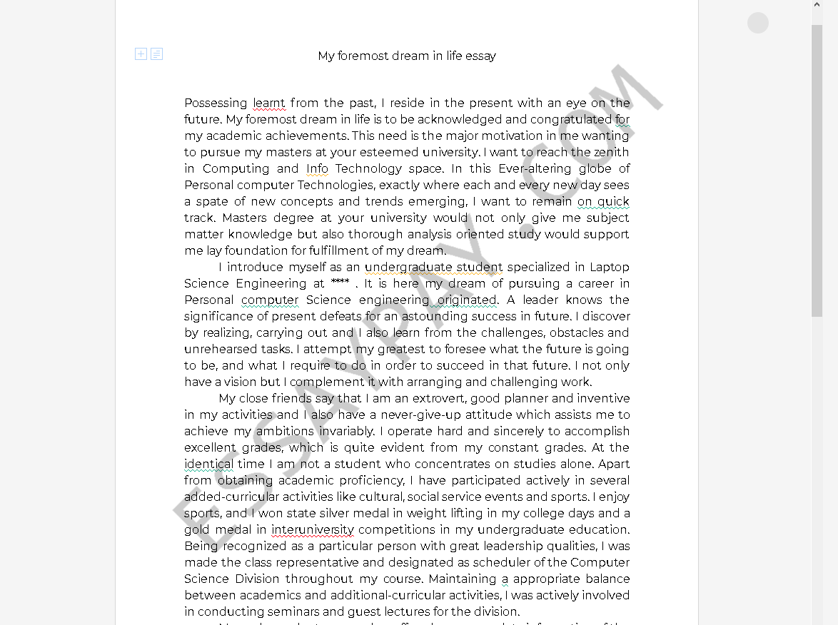 dream essay pdf