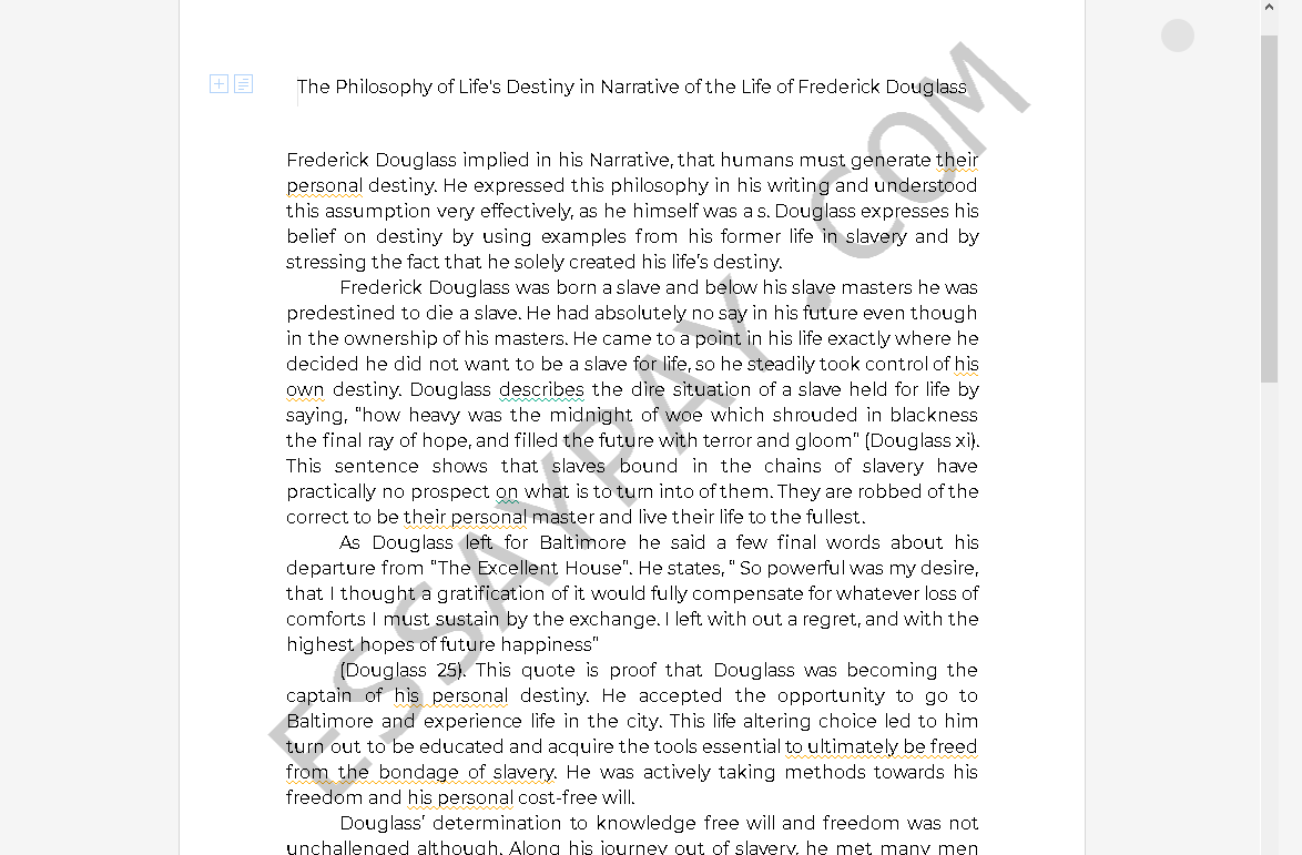 frederick douglass philosophy - Free Essay Example