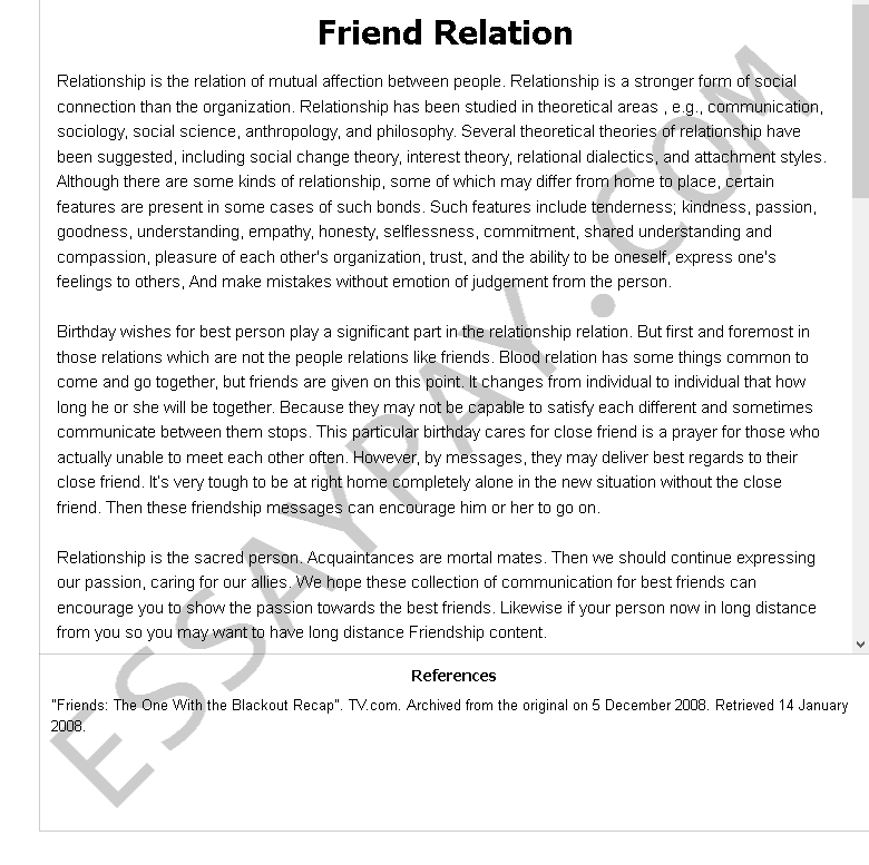 essay about friendship