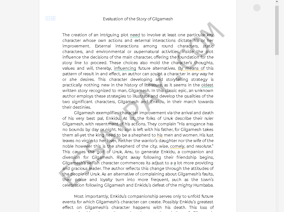 gilgamesh essay - Free Essay Example