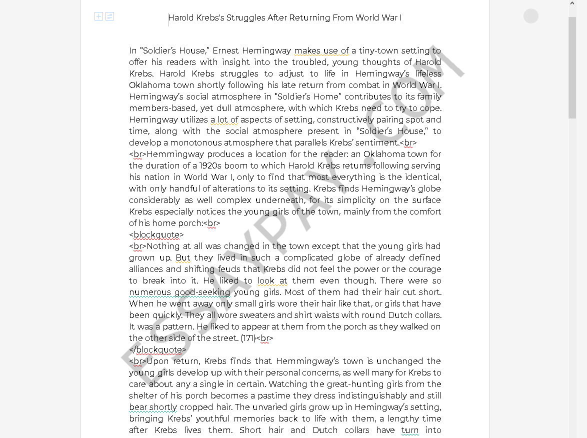 harold krebs - Free Essay Example