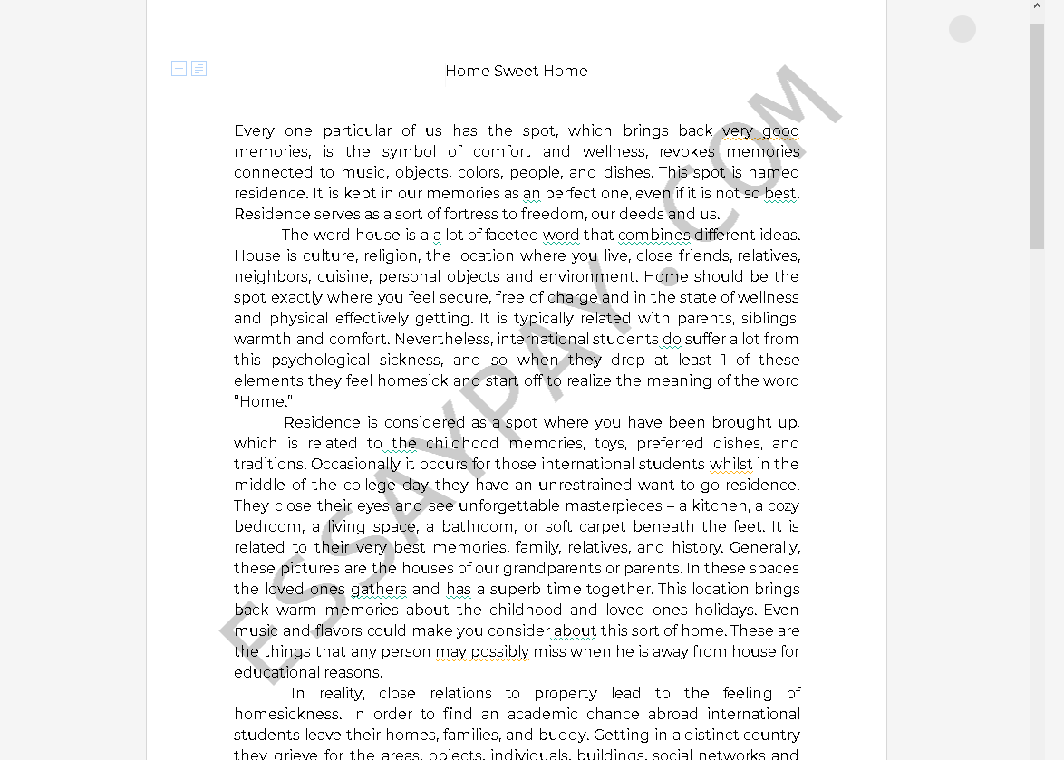 home sweet home essay - Free Essay Example