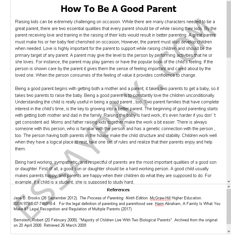 good parenting essay 150 words