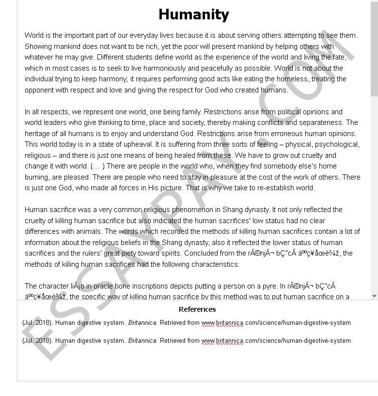 essay on humanity pdf