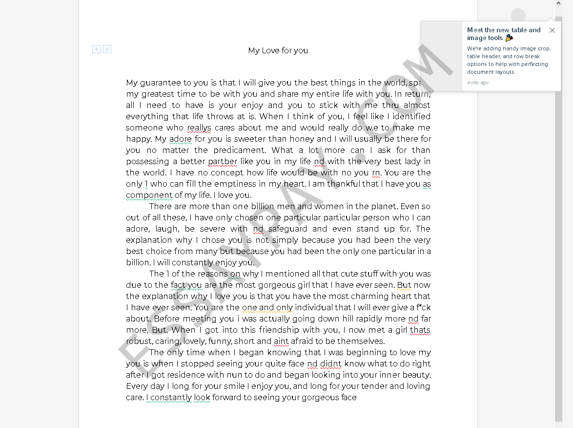 i love you essay - Free Essay Example