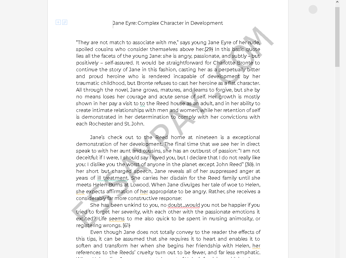 character development essay examples