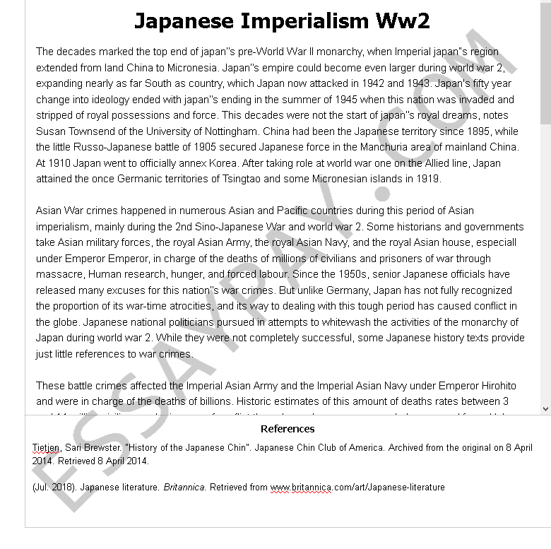 japan in ww2 essay