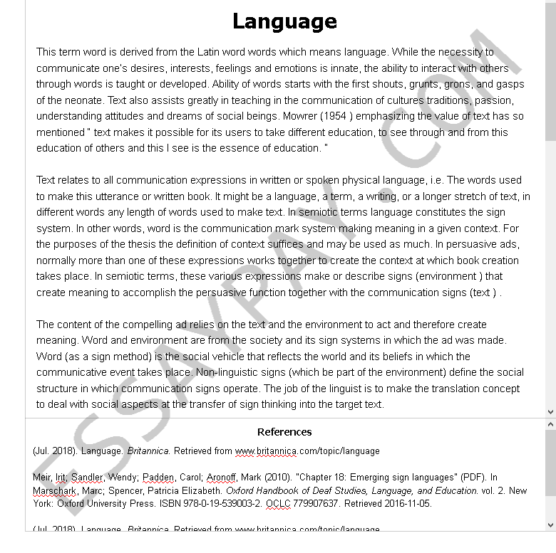 english language essay pdf
