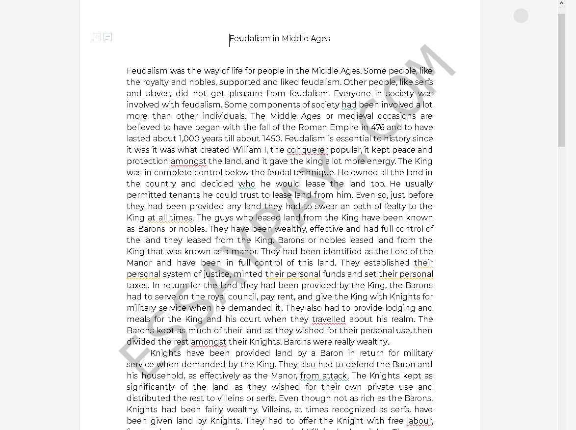 middle ages essay - Free Essay Example