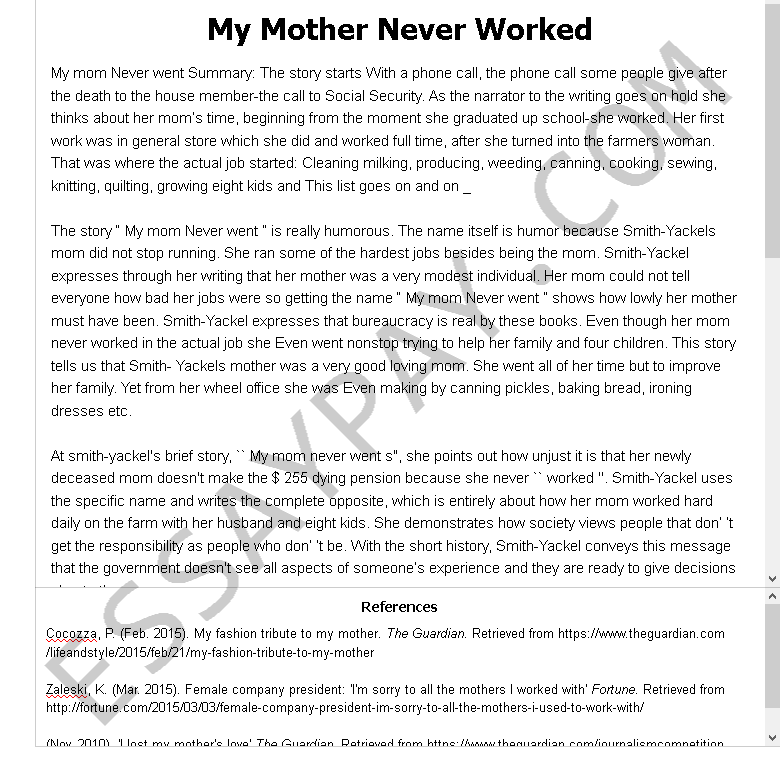 essays on mother