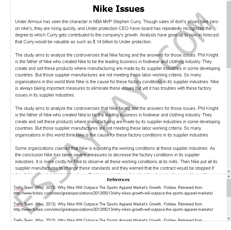 informative essay about nike