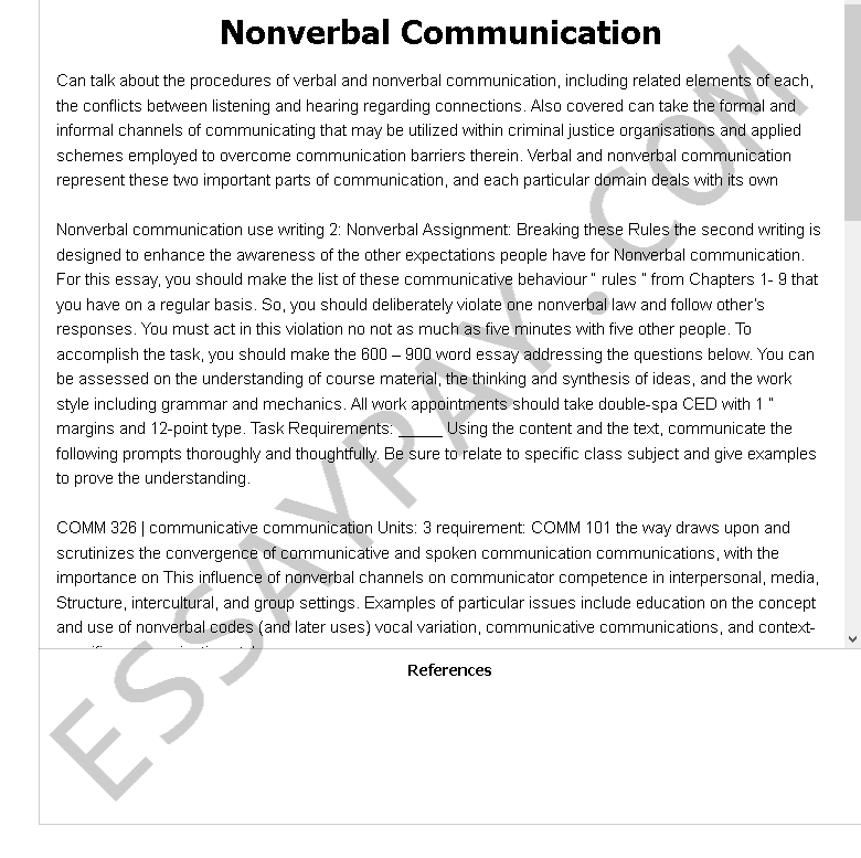 nonverbal communication  - Free Essay Example