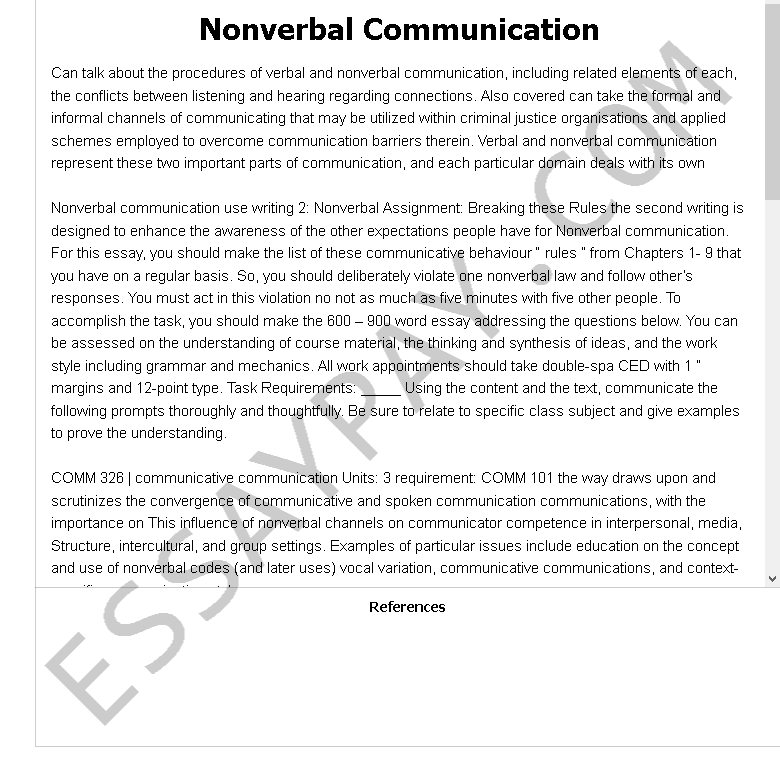 personal nonverbal communication essay