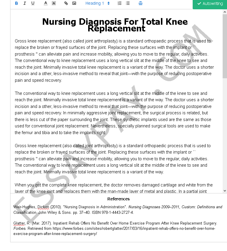 nursing diagnosis essay