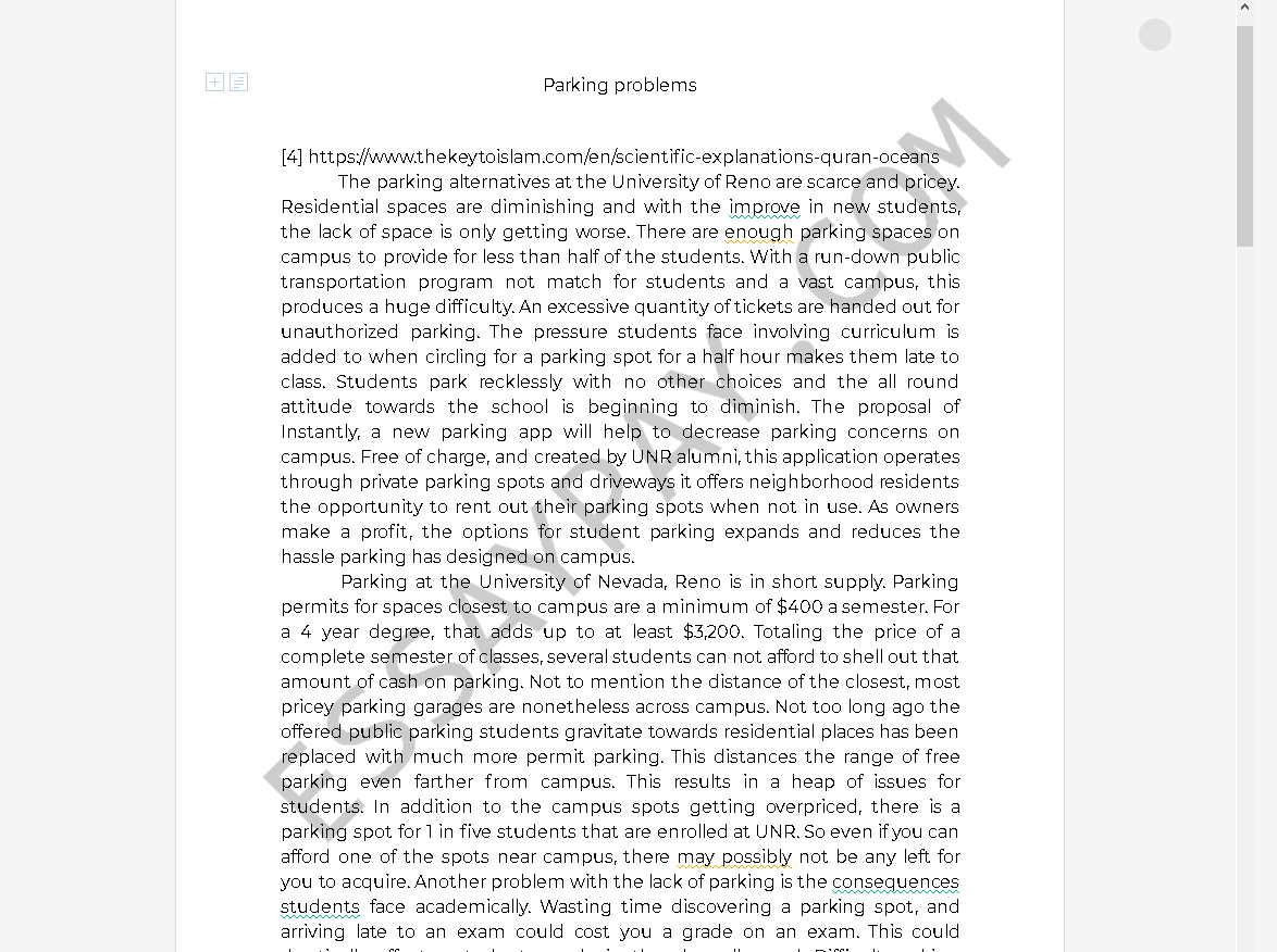 parking problems on college campuses essay - Free Essay Example