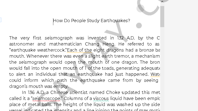 people who study earthquakes - Free Essay Example