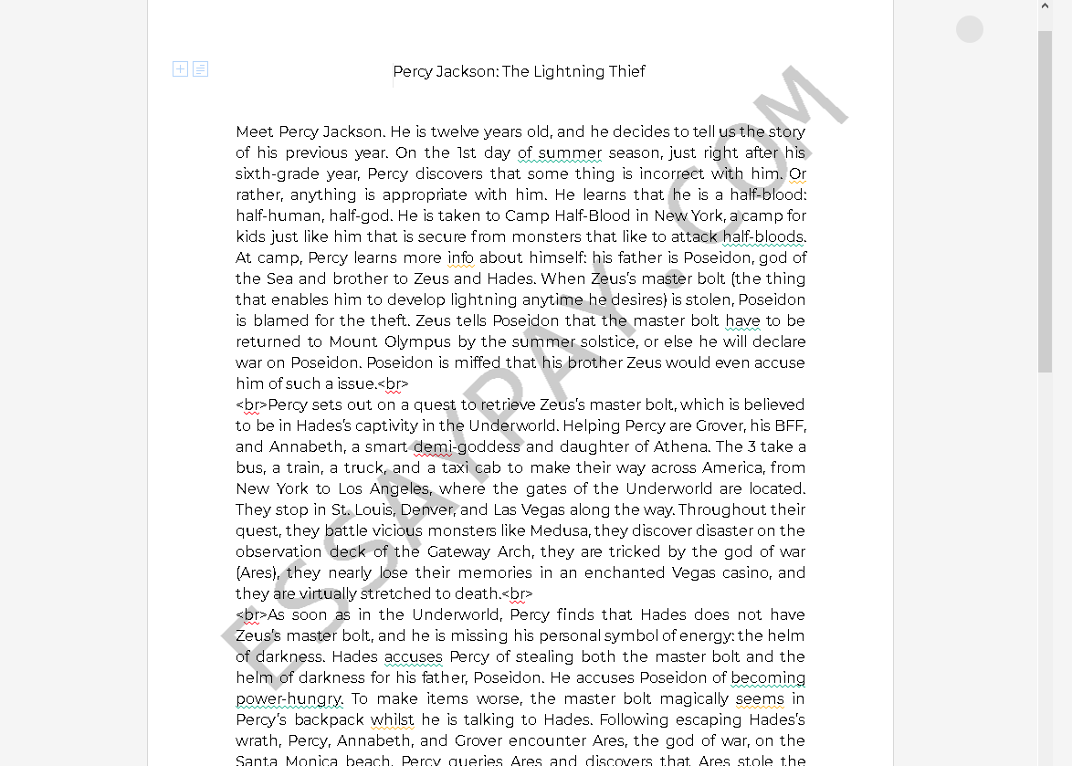 percy jackson movie review essay