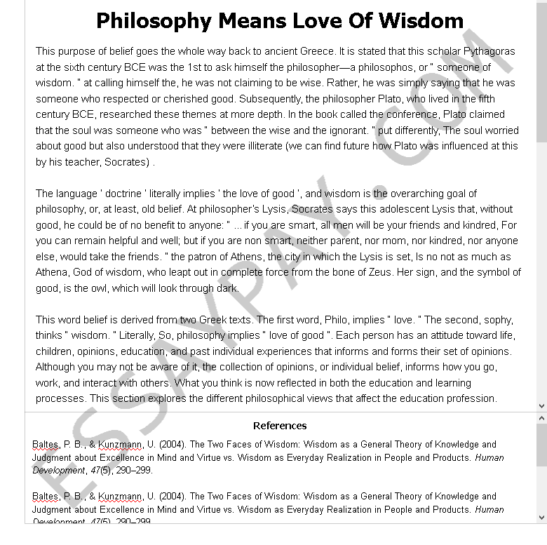 wisdom essay paper