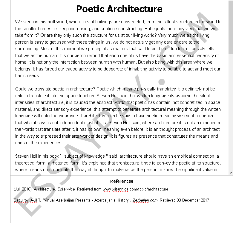 why architecture college essay