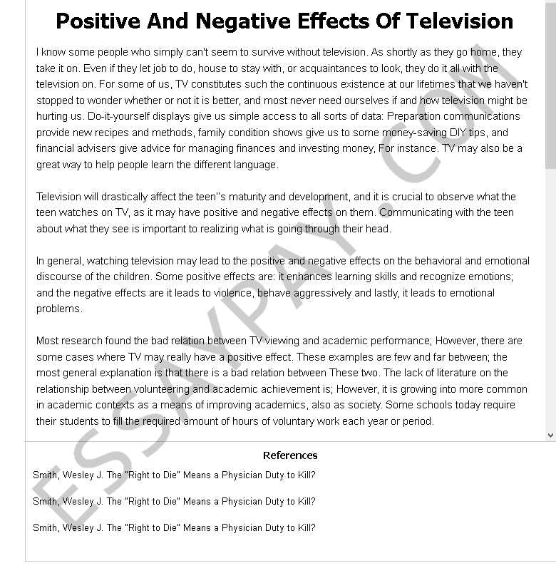 negative effects of television essay