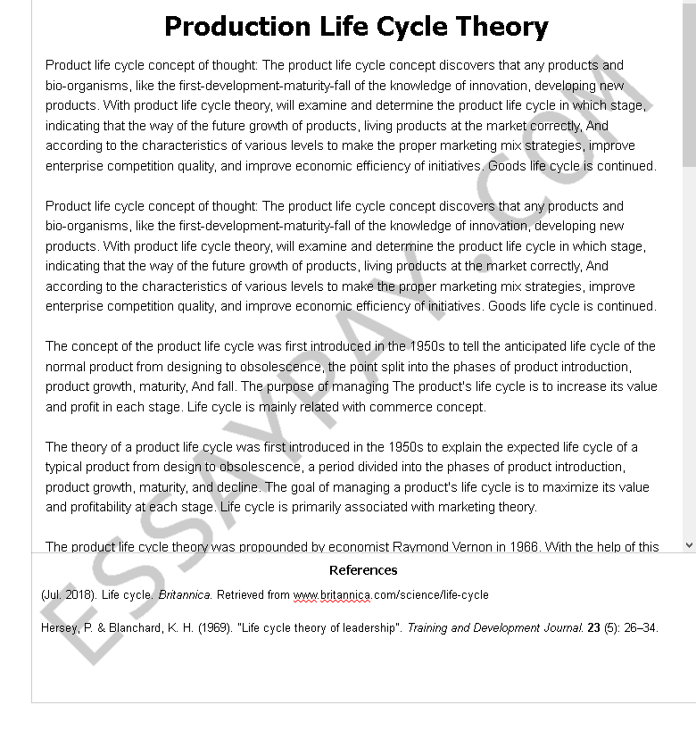 product life cycle essay