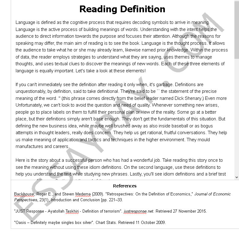 definition essay reading and writing