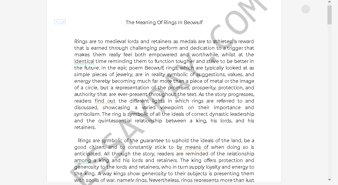 descriptive essay on a ring