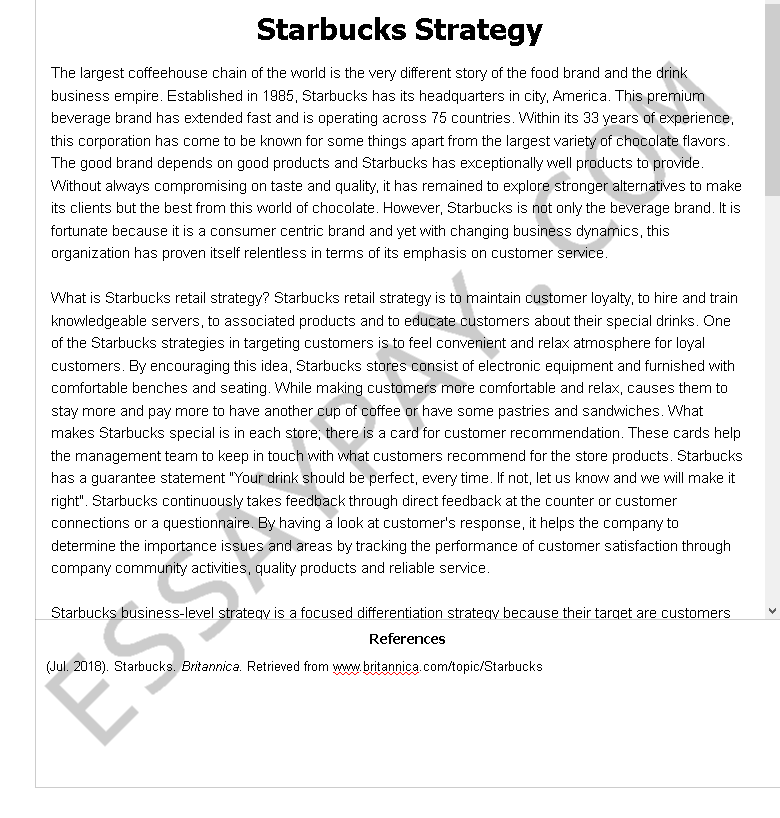 essay on starbucks