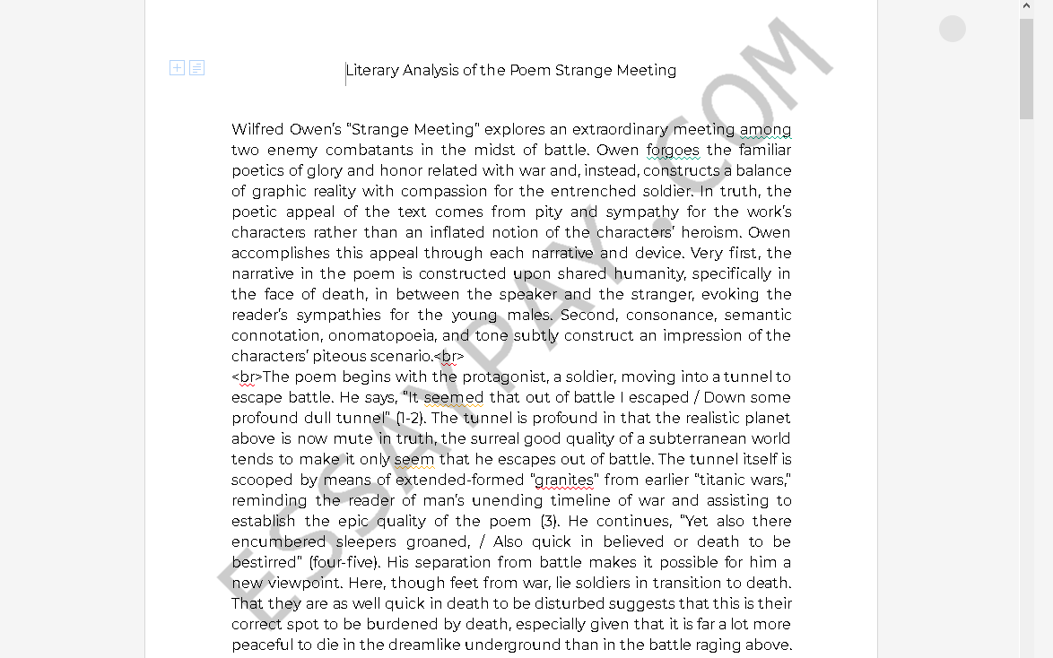 Strange meeting wilfred owen image