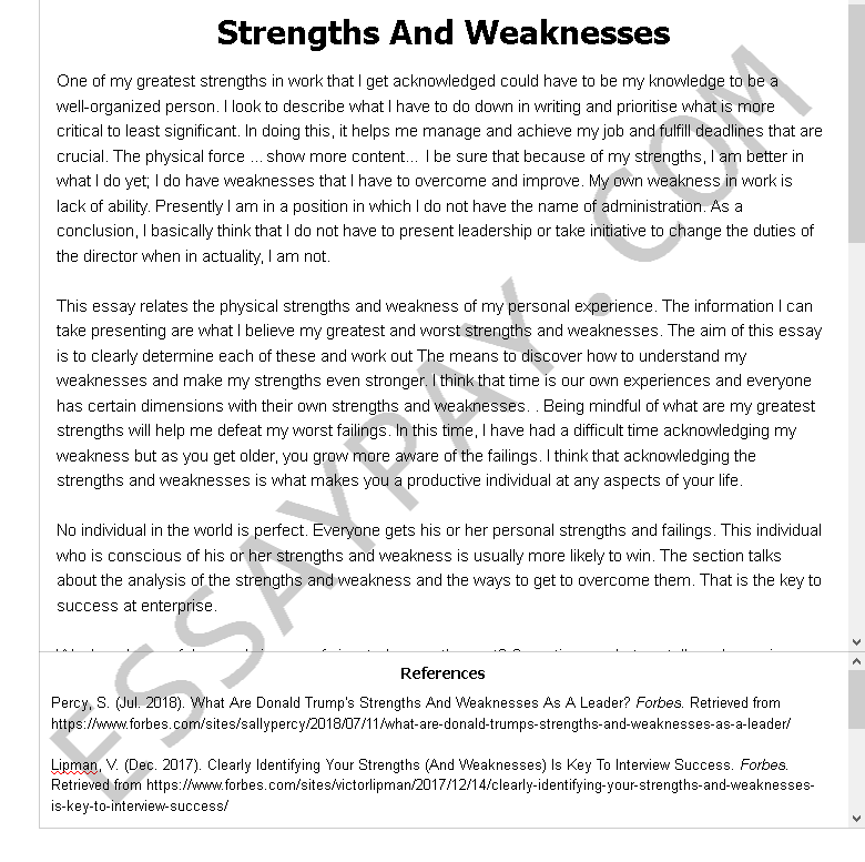 how to write an essay about personal strengths