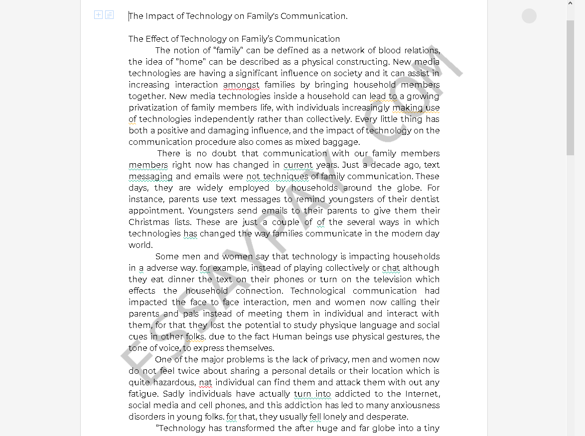 communication in family essay